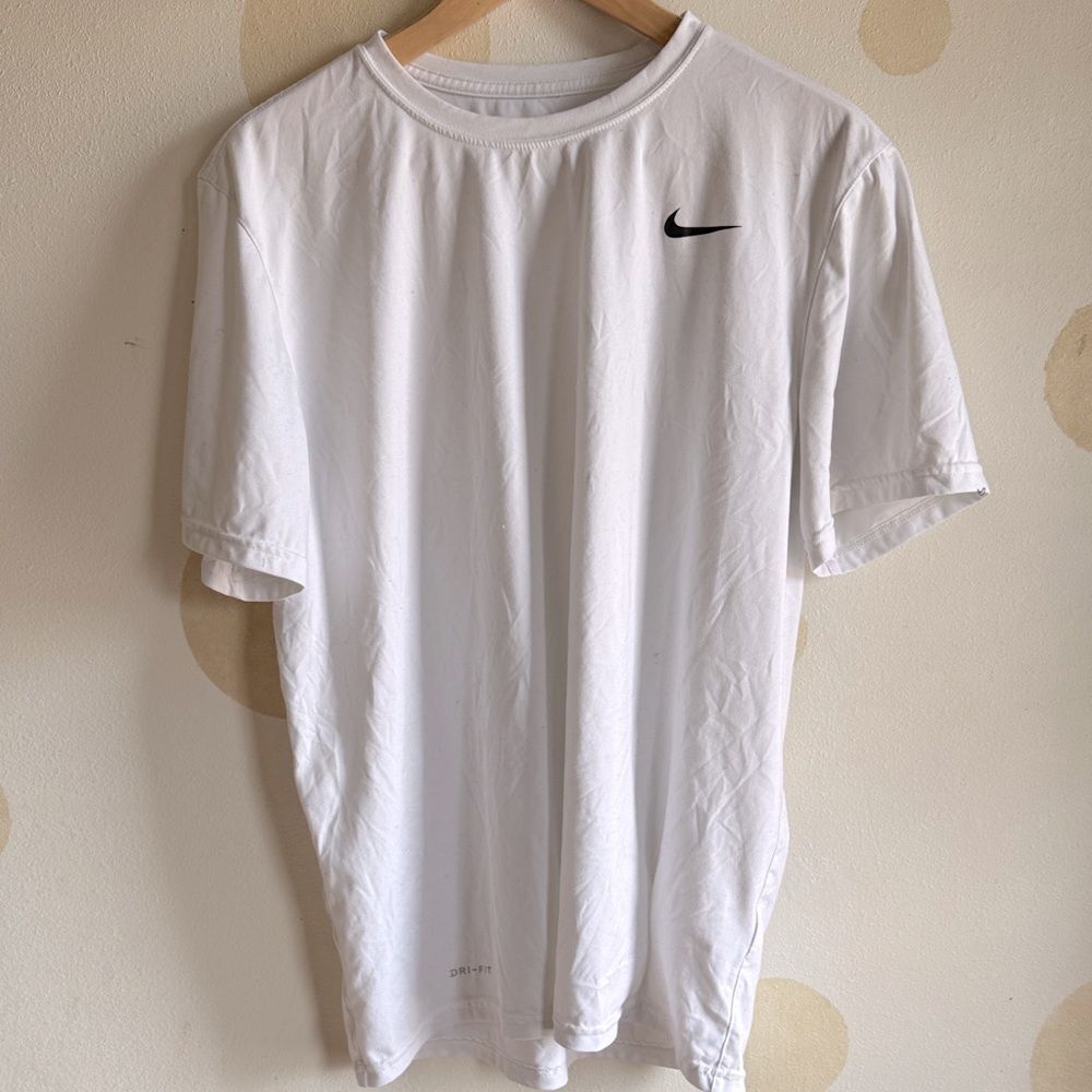 Nike Men's Classic White Tee with Black Logo